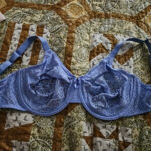 Wacoal Blue Lace Bra with Delicate Detailing and Supportive Design